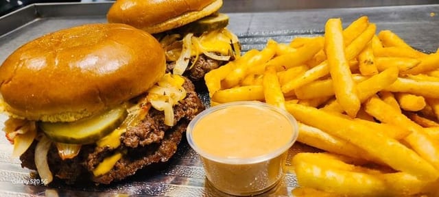 Double Smash Burger with Fries